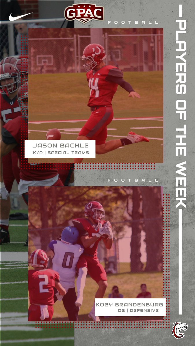 HastingsBroncos's tweet photo. Bachle and Brandenburg Earn GPAC Football Players of the Week Honor - https://t.co/8wr4VwlKB7 https://t.co/PWzpxWE1SB