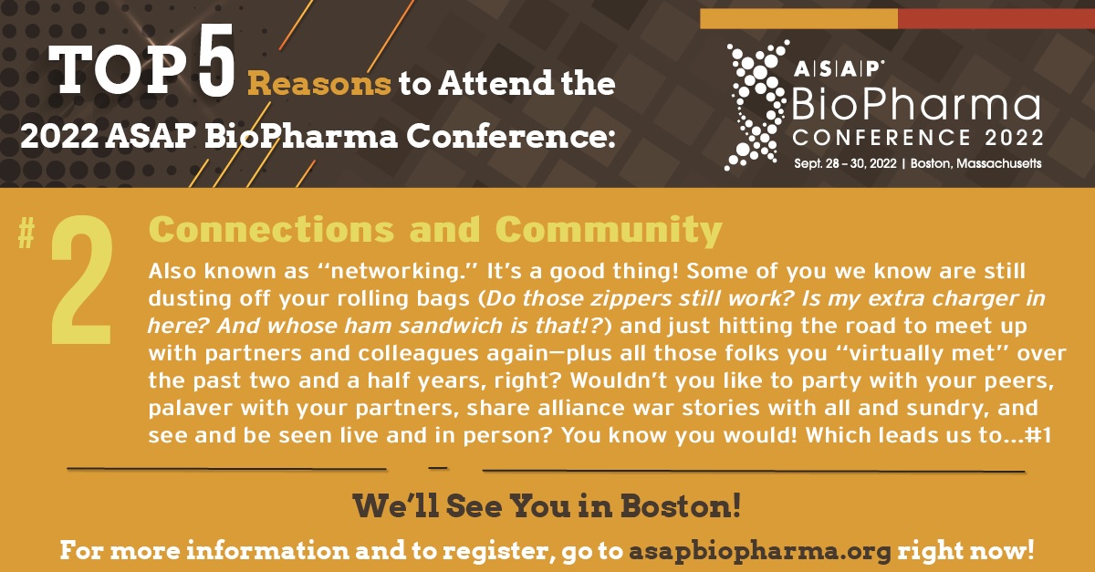 MMYudysky's tweet photo. @ASAP_Global Connections and Community...time to meet up with your partners and peers again in person #asapbiopharma #asapevents #community #connections https://t.co/fX4igu23ho