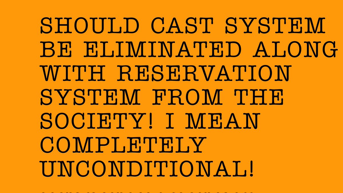 reaID0naldTrunk's tweet image. 2.
SHOULD #CASTSYSTEM BE ELIMINATED ALONG WITH #RESERVATION SYSTEM FROM THE SOCIETY! I MEAN COMPLETELY UNCONDITIONAL! 

NEXT &amp;gt;&amp;gt;