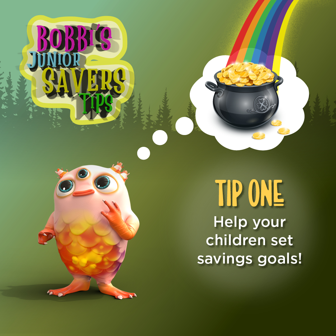 For #juniorsaversweek we're raising awareness about the importance of saving and developing positive financial habits for life.🌈

Tip 1 - Help your children set savings goals!

Junior Savers Week is running from 26th Sept to 2nd Oct
#ImagineMore #creditunion