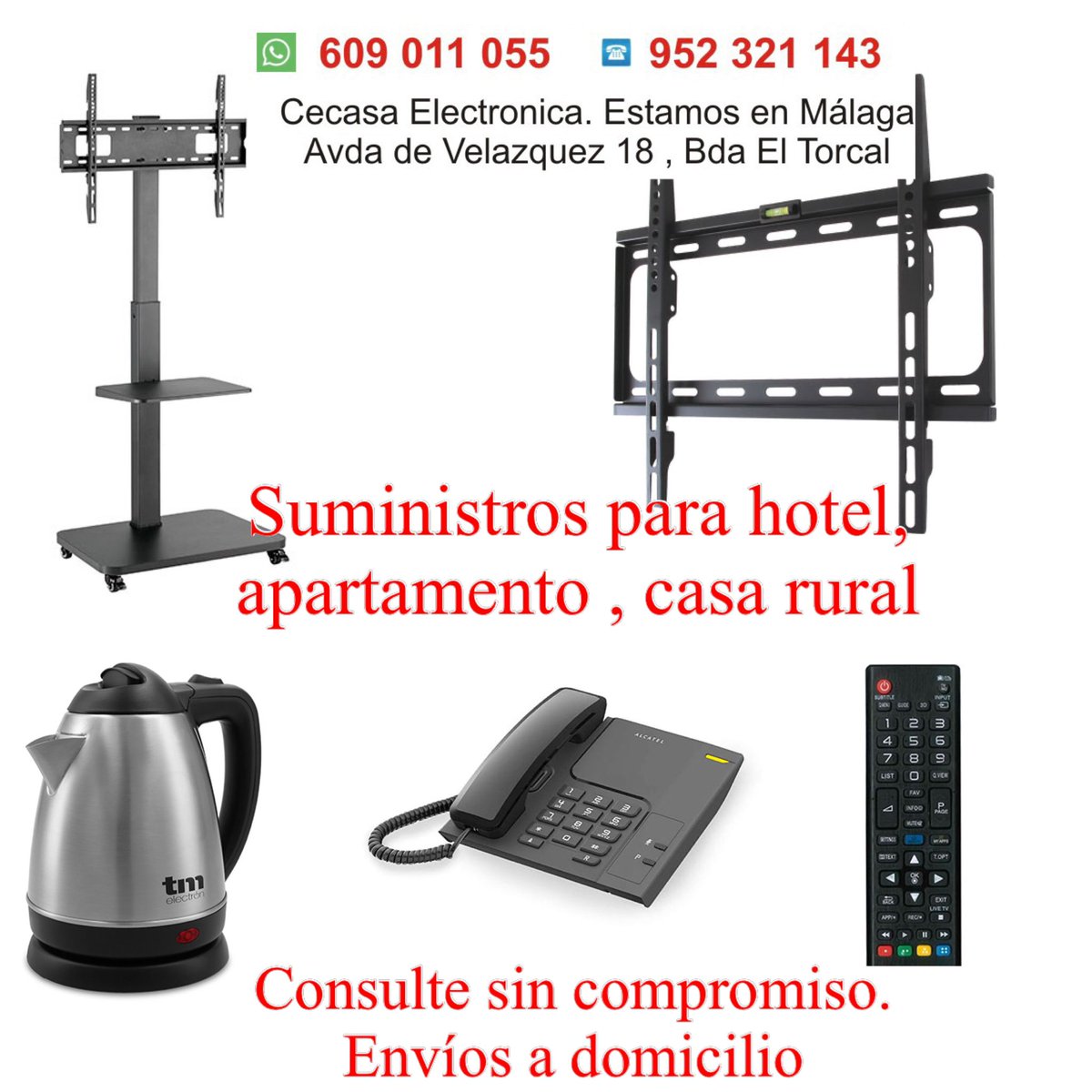 CECASAELECTRONI's tweet photo. 📍Atención 📢 #HOTEL #CASARURAL #APARTAMENTO #ALQUILERVACACIONAL 
📞Consúltanos sin compromiso. Te daremos un presupuesto ajustado a tus necesidades. 📦Envíos a domicilio 😊Tienda física en Málaga. https://t.co/NvVo51xL2z