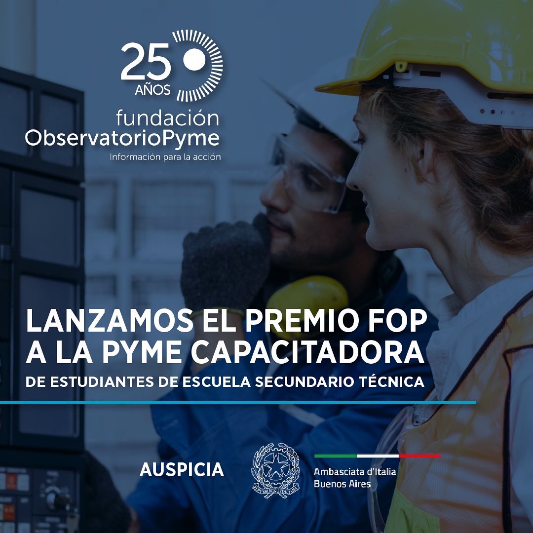 CNPRODUCTIVO's tweet photo. @FOPyME y la Embajada de Italia en Argentina lanzan
el Premio FOP a la PyME Capacitadora de Estudiantes de la Escuela de Secundaria Técnica. La convocatoria para participar del premio es del 22 hasta el 30 de octubre.
Podes postular tu empresa en https://t.co/JWqDK3HBF3 SUMATE! https://t.co/g1nbbvW1WZ