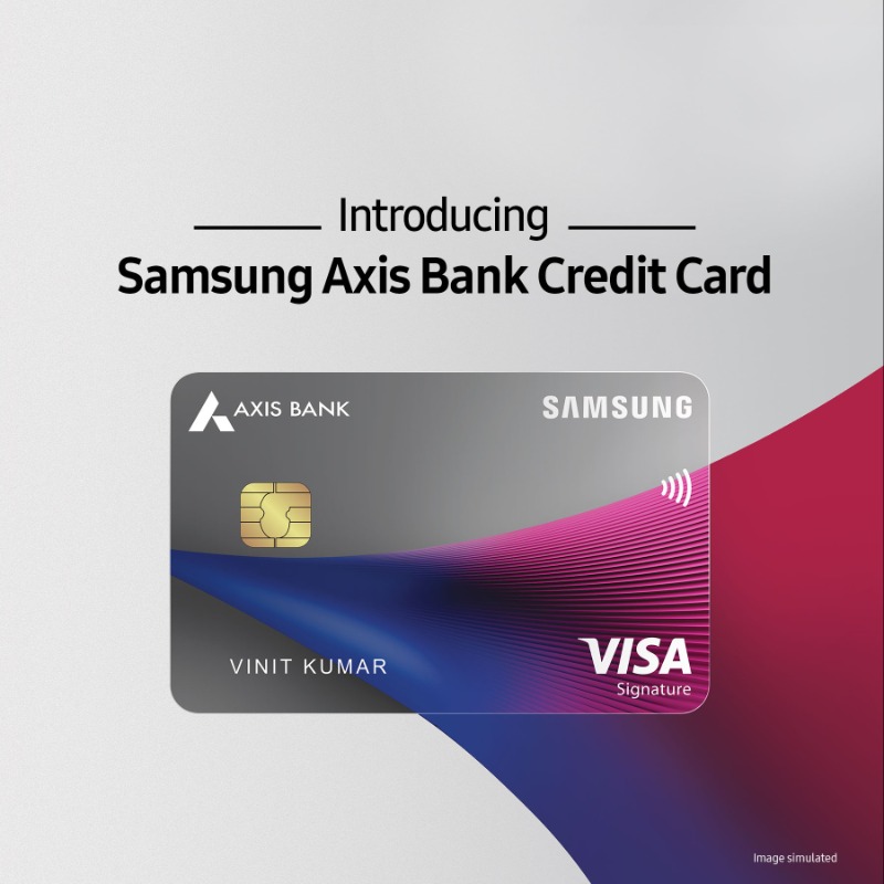 SamsungIndia's tweet photo. The new Samsung Axis Bank Credit Card is here and is set to change the game. Now get up to 10% cashback* across Samsung products and services, festival or no festival. Applicable above all offers. Get notified today, so even you can go #TenTenTen. *T&C apply. #Get10withSamsung