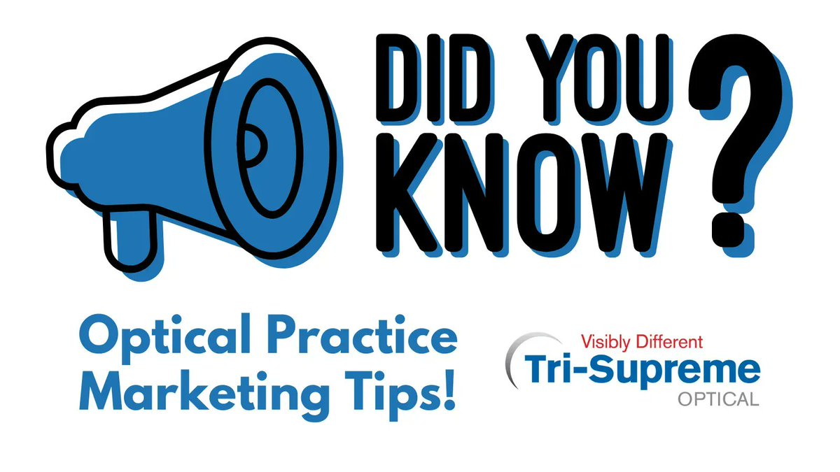 trisupremeoptic's tweet photo. Spend time educating your patients on why you've prescribed what you did for them.
They'll appreciate the info + it tells them U care about them!
#marketing #opticalsupplier #opticallab #eyecare #eyedoctor #ecp #optician #optometrist #opticalindustry #optometry #eyehealth https://t.co/PCE5C9s3fN