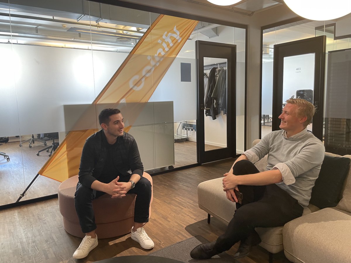 ProtoVerse_AI's tweet photo. @afbellingham from @coinify and @Mathias_PVR, our Chief of Sales planning out our event in Copenhagen this 14th of October👀 https://t.co/LeiJYhBE9y