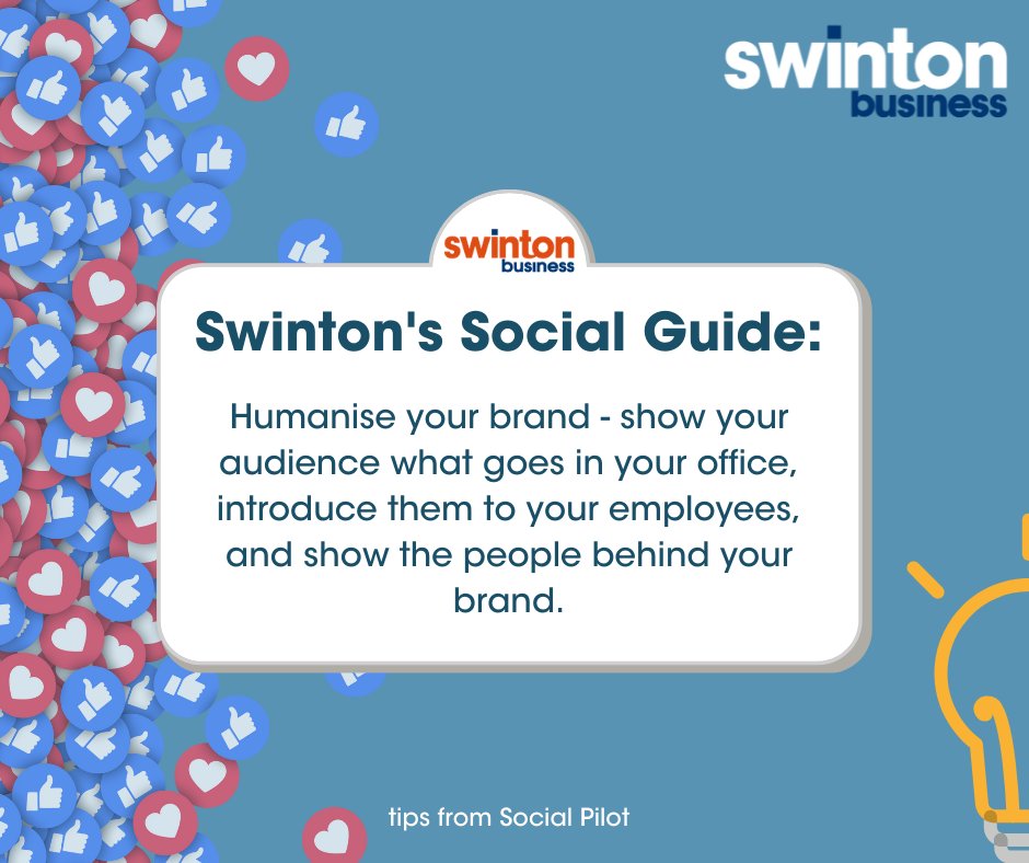 swintonbusiness's tweet photo. Your social channels may be branded as your business, but the bottom line is there's still a human behind it. Don't get too caught up in the corporate side of things - humanise your brand! 🙋♂️🙋♀️ #SwintonSocialGuide #SocialGuide https://t.co/0Ei7L4EbBu
