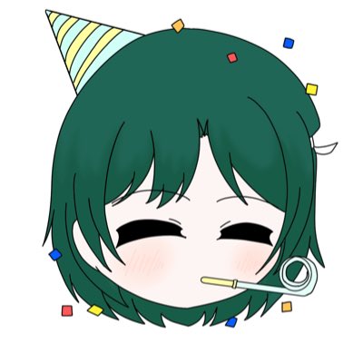 hat green hair solo closed eyes party hat confetti 1girl  illustration images