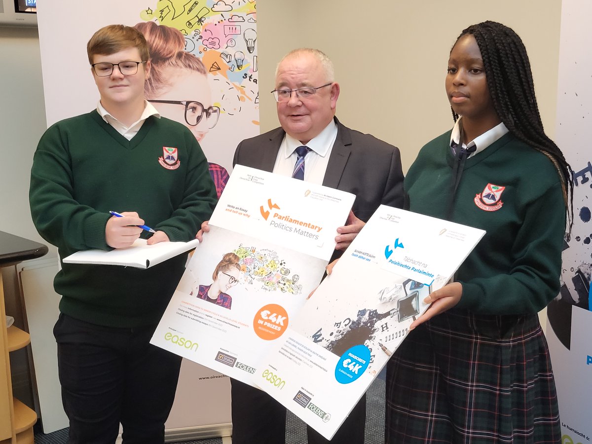 oireachtasessay's tweet photo. Thanks to everyone who attended the launch of the Oireachtas Essay Competition last week. 

We are inviting all LC, AS level/A level students on the island of Ireland to submit essays on the subject 'Parliamentary Politics Matters' or 'Tábhacht na Polaitíochta Parliaiminte'. https://t.co/MGYkiRq25l