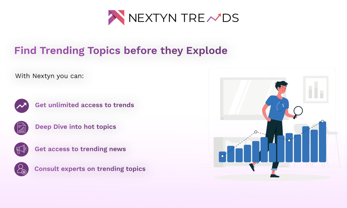 NextynTrends's tweet photo. Discover Trends like never before!

Introducing Nextyn Trends.

• Access to trends
• Deep Dive into trending topics
• Get full access to trending news
• Consult with the industry experts on our platform

#NextynTrends #trends #research #exploringtrends #expertnetwork https://t.co/uZ7RMHz2jV