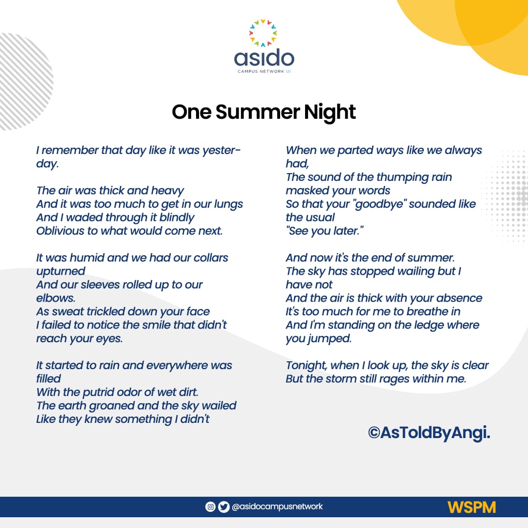 asidocampusnet's tweet photo. It's the start of a new week, and a time for fresh starts.
Going into the final week of #WSPM, we are expressing our love and care to you with our content #12.
This is for poets, poem lovers, and those on the brink of losing hope.
You'll always remain precious to someone. 🫂💜 https://t.co/v0GxpyPRgY