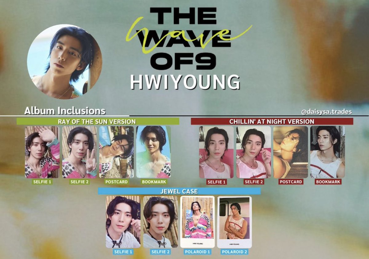 antnttwt's tweet photo. WTB/LFS 🇵🇭 THE WAVE OF9 

Hwiyoung Album Inclusions
Hwiyoung Jewel Case Inclusions

Will take set &amp; lower price 🥹👉🏻👈🏻
Willing to wait even if it is still in Korea 

🏷 wtb lfs sf9 hwiyoung ph kr https://t.co/FuA0wIBK2l