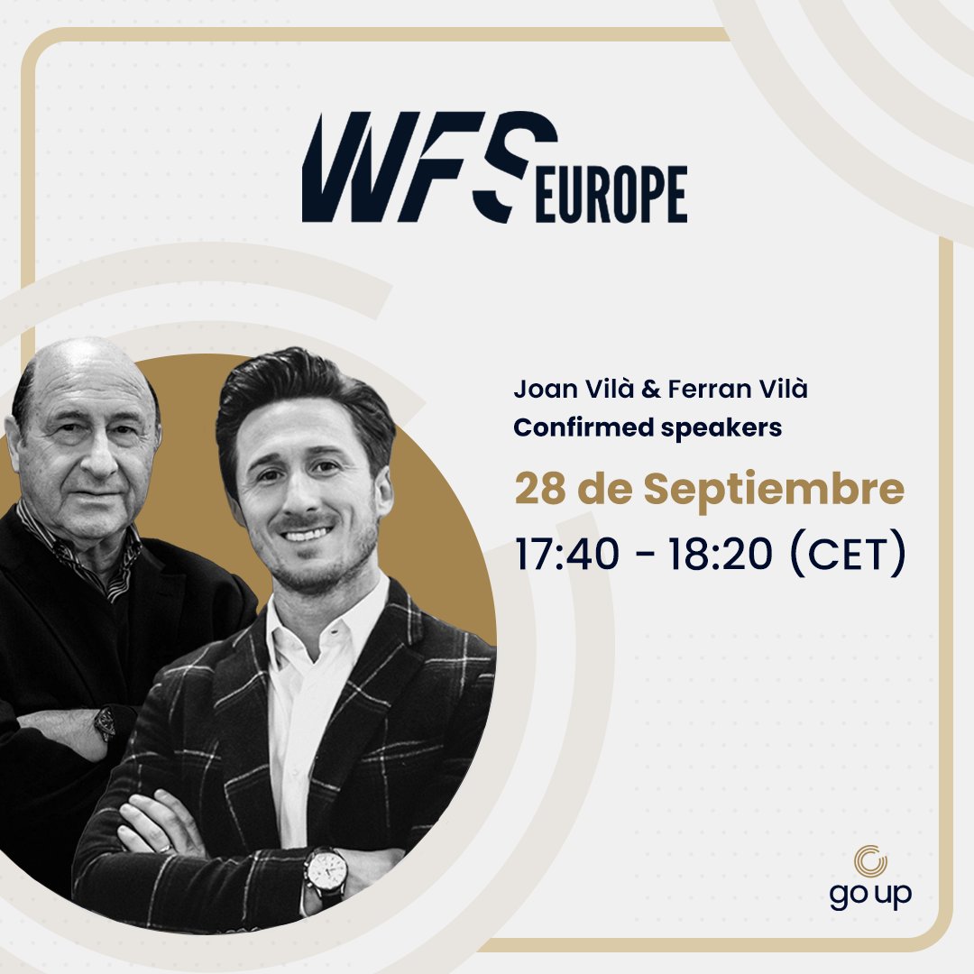 Estaremos presentes en el mayor evento deportivo donde se reúnen las principales figuras de la industria: #WFSEurope

Ferran y Joan Vilà de #GOUPPlayers hablarán sobre los casos de éxito en el #AnálisisTáctico del fútbol, con ejemplos de deportistas de alto nivel.
