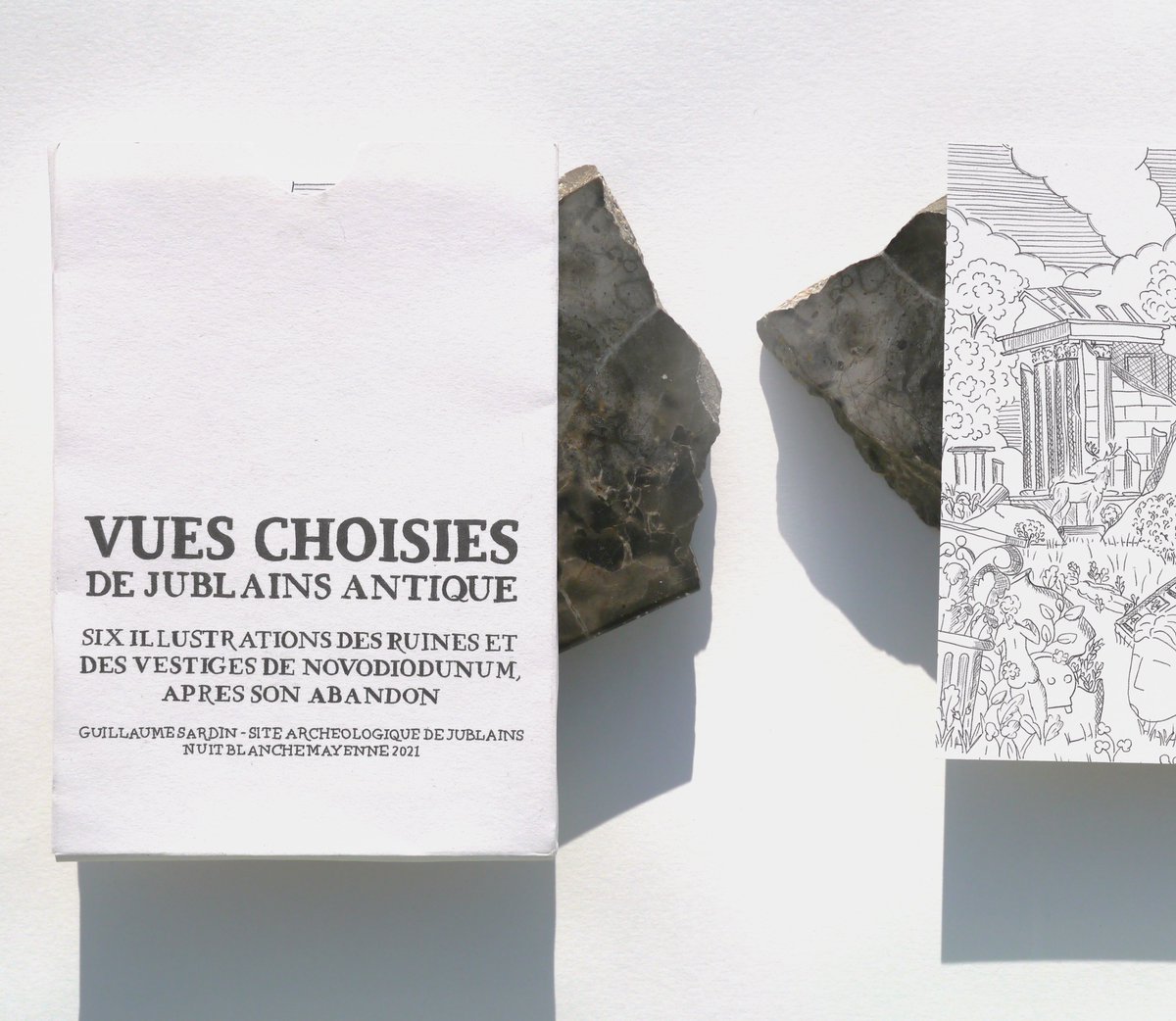 gsardin's tweet photo. Vues Choisies de Jublains Antique est un ensemble de 6 illustrations pour La Nuit Blanche Mayenne. Ici point de marbre pallatin, de Néron ou de sarcophage d’illustrustre famille, ici des ex-votos,des plats pour le gruau,  des fragments d’architecture quotidienne #guillaumesardin https://t.co/1Si05xtNSV