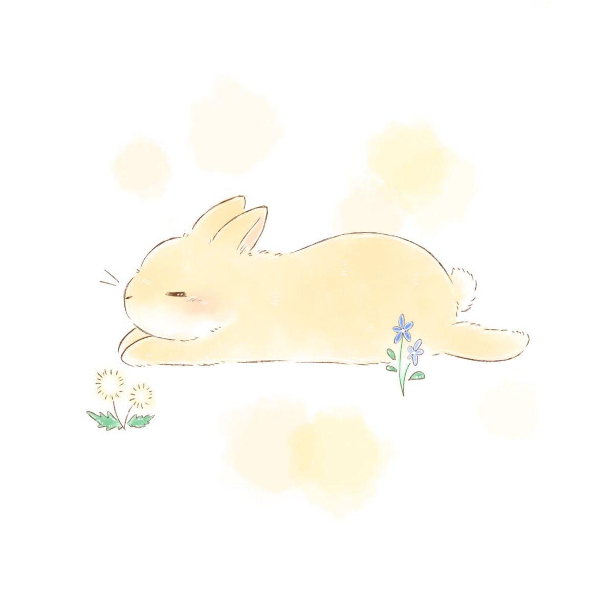 今週もゆる〜く がんばろう🌼*･

#うさぎ #rabbit #イラスト #illustration