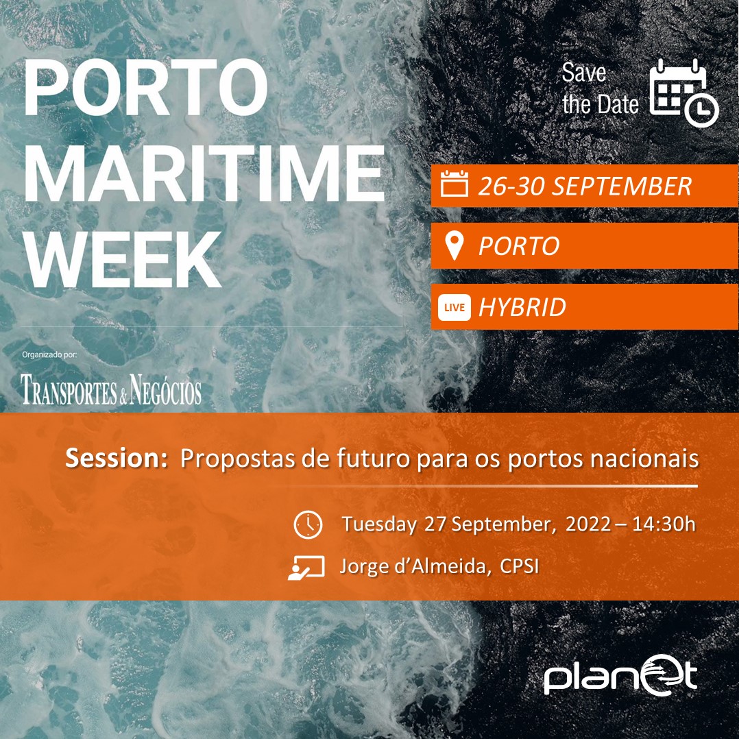 PlanetH2020's tweet photo. Don't miss the opportunity to learn more about the #PLANETProject tomorrow at the #PortoMaritimeWeek2022!
โก๏ธ Session: Propostas de futuro para os portos nacionais
๐
Tuesday, September 27, 2022
โฑ 14:30h
For more information visit the following link ๐ https://t.co/98P6o2jqeq https://t.co/d4V01ZjD1I