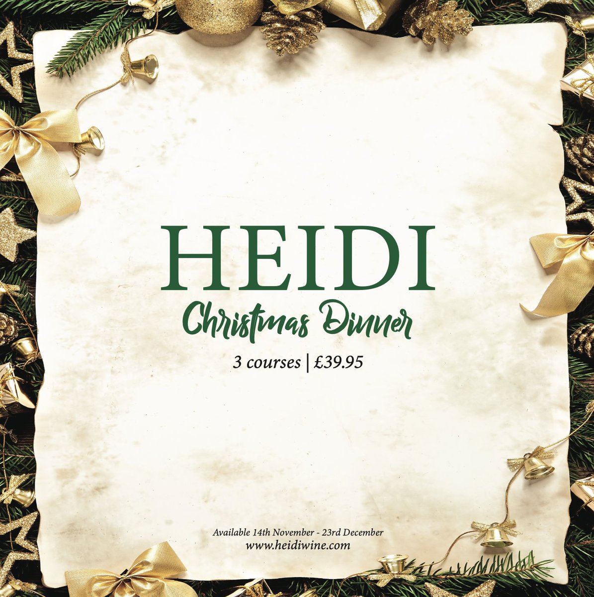 HeidiBalham's tweet photo. 'It's beginning to look a lot like Christmassssss' 👀🎄🎅

Our Christmas menu has now been finalised and we're ready to go! Join us from 14th November for our x3 course Christmas set menu. X3 courses for £39.95, pre-order only.

Book online - https://t.co/3MF4goJCyM 📲 https://t.co/yZU9lBJhll