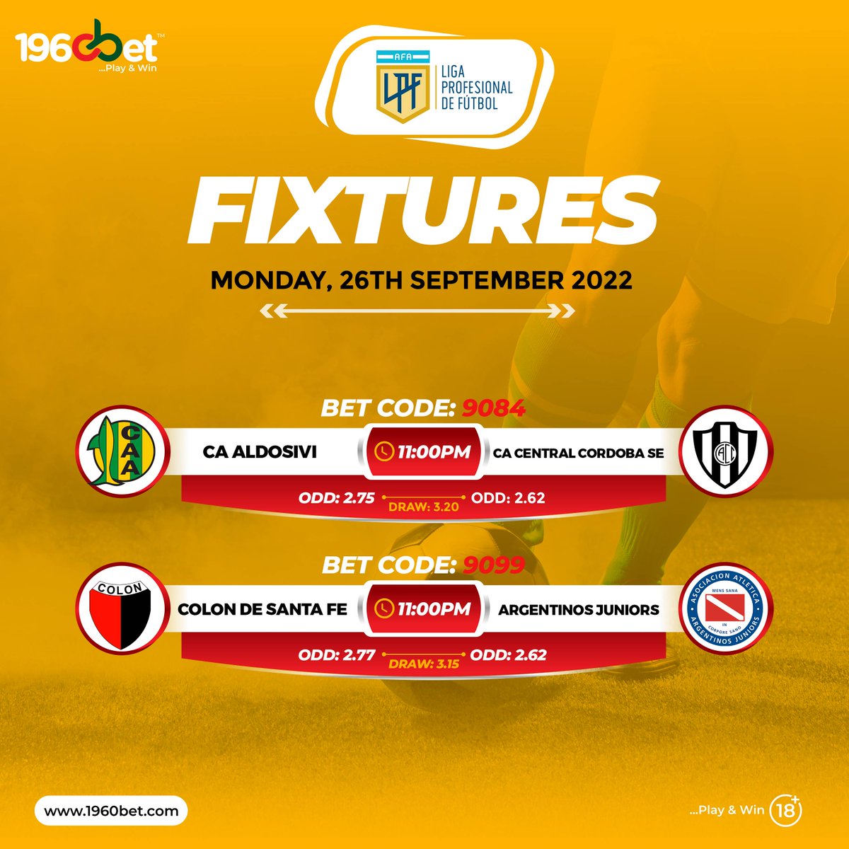 1960BetSupport's tweet photo. #FOOTBALL🏆⚽

#Mondayfixtures

BET NOW on https://t.co/6yYHPke8Ll
MOBILE APP ALSO AVAILABLE
Mobile App Down 👇
https://t.co/yWrnd56Bs6
Play Responsibly 🔞

#playandwin #1960Bet #LaLiga #SerieA #Ligue1 #Superlig #football #sports #odds #fixtures https://t.co/Kso3XUHzca