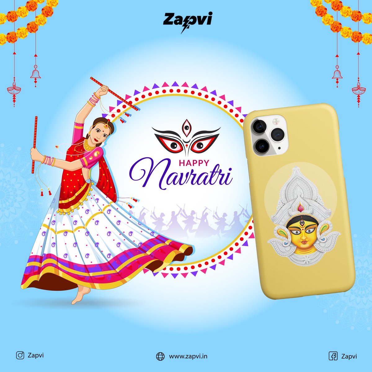 May this festival be the harbinger of joy and prosperity. As the holy occasion of Navratri is here and the atmosphere is filled with the spirit of mirth and love, here’s hoping this festival will be great for you!
#Navratri #zapvi