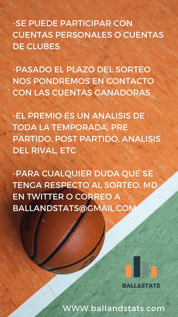 🔥SORTEO🔥

Desde Ball &amp; Stats queremos acercaros la estadística avanzada a todos los equipos de cualquier nivel

Por eso os presentamos este sorteo: 

Info en el dossier ⬇️📊

Para más info MD 📩