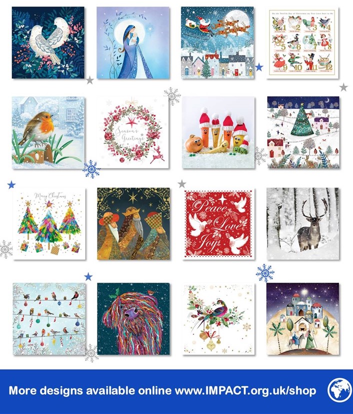 IMPACT_UK_'s tweet photo. IMPACT's #CharityChristmasCard shop is open for early birds🐦 Only £4.00 per pack of 10 cards. All proceeds support IMPACT's projects to prevent and treat needless disability https://t.co/CwLmGKNYyQ https://t.co/ot31uwQbaw