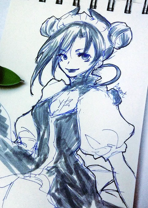 一発描きの落書きで止まってるけど、自分でも気に入っているドルフロお絵描き。 #ドルフロ 