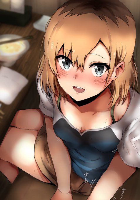 居酒屋で酔った宮森さんが触ってくる絵を描きました 