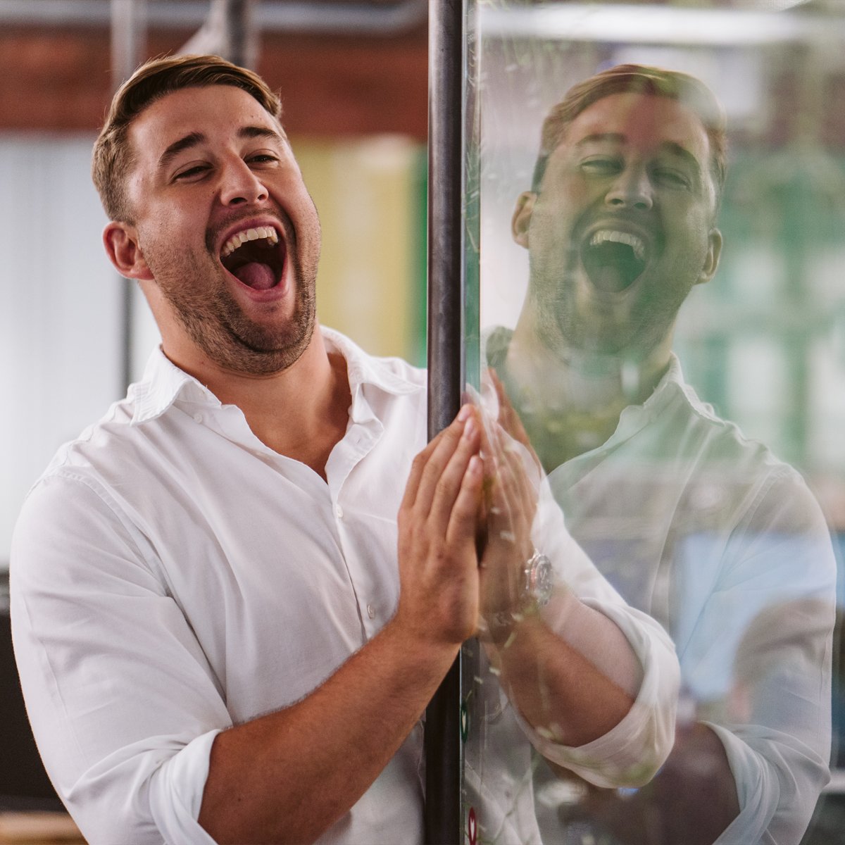 Have a happy Monday everyone! Seb certainly is.

#monday #workplace #interiors #property #london #fitout