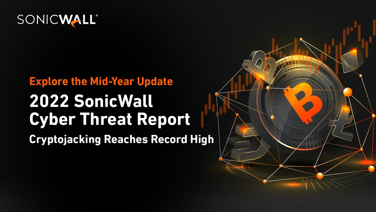 DE_SonicWall's tweet image. In der ersten Jahreshälfte von 2022 schwankten die Preise für Kryptowährungen zwar, aber #Kryptojacking-Versuche nahmen weiter zu. Erfahren Sie mehr über die Zunahme von Kryptojacking-Angriffen im Halbjahres-Update des SonicWall Cyber Threat Report 2022. bit.ly/3u6lGi0