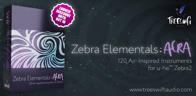 treeswiftaudio's tweet image. We&apos;re excited to announce that the second chapter in our series of unique and organic, elements-inspired instruments for @uheplugins&apos; fantastic #Zebra2 synth is out! Get Zebra Elementals: AERA at 20% off (until Oct 16th): treeswiftaudio.com/aera