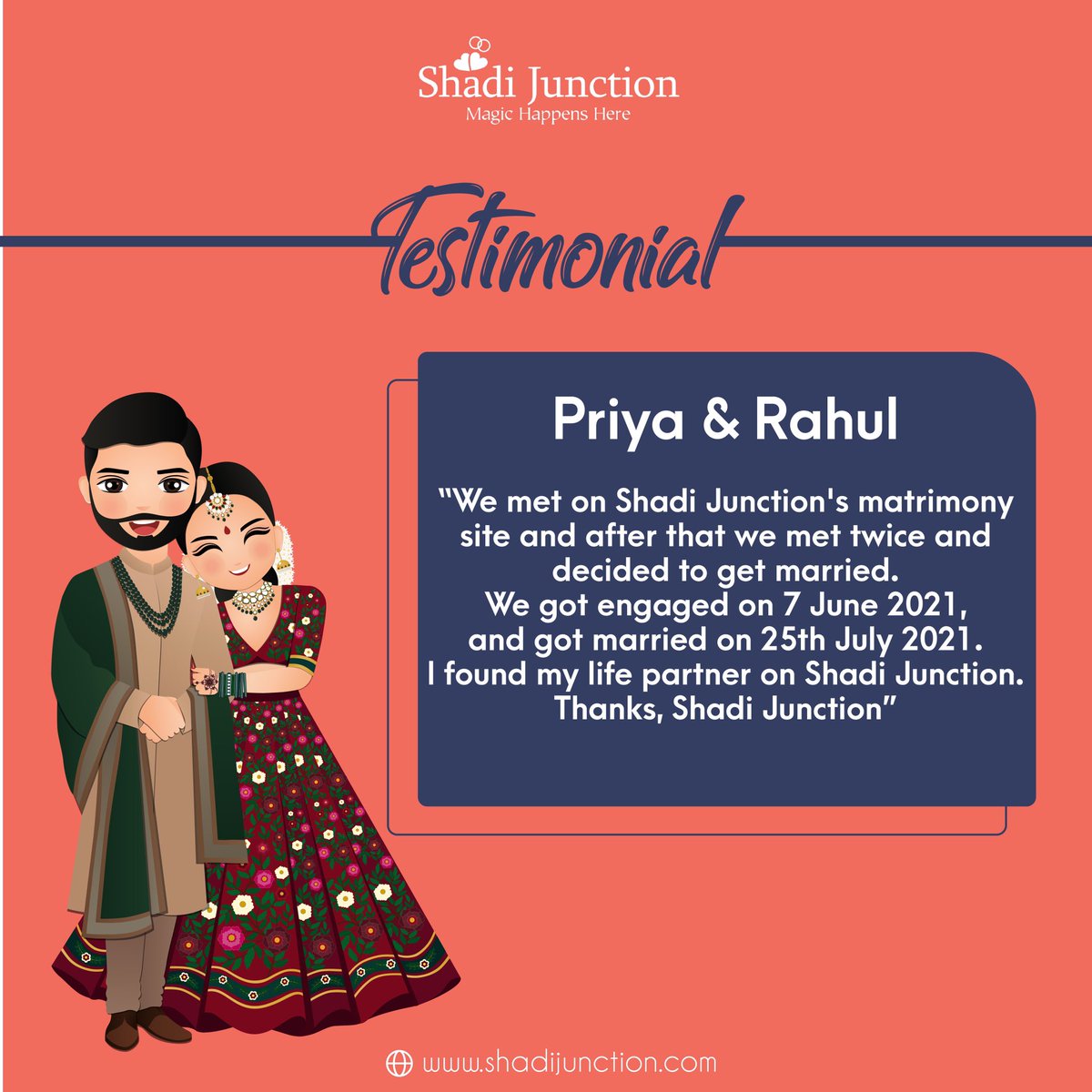 JunctionShadi's tweet photo. Our client's review🥰

Register on https://t.co/5QRHogKdo4 and find your perfect match
.
.
#shadijunction #testimony #testimonial #matrimonysite #matrimony #love #couples #feedback https://t.co/XgBeTiG9NE
