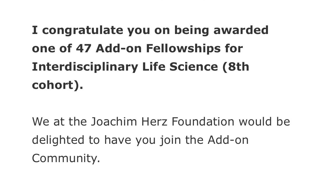 Giulia Paiardi (@giuliapaiardi) on Twitter photo 🚨 Spoiler alert 🚨
I couldn’t be happier 🤩
Thanks to @jherzstiftung to support my proposal with the add-on fellowship. This add-on plus the @AIHCluster fellowship make my next to years amazing 🚀
Thanks to <a href="/Rebecca_Wade_C/">Rebecca Wade</a> <a href="/HITStudies/">HITS</a> <a href="/UniHeidelberg/">Uni Heidelberg</a> <a href="/DKFZ/">DKFZ</a> 🚨 Spoiler alert 🚨
I couldn’t be happier 🤩
Thanks to @jherzstiftung to support my proposal with the add-on fellowship. This add-on plus the @AIHCluster fellowship make my next to years amazing 🚀
Thanks to <a href="/Rebecca_Wade_C/">Rebecca Wade</a> <a href="/HITStudies/">HITS</a> <a href="/UniHeidelberg/">Uni Heidelberg</a> <a href="/DKFZ/">DKFZ</a>
