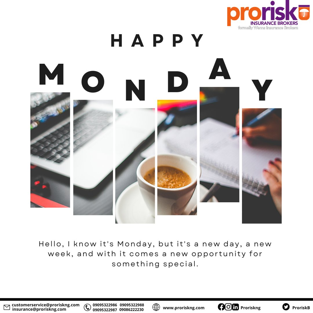 Proriskng's tweet photo. Welcome to a new week filled with endless possibilities #prorisk https://t.co/eWtlKPqF1O