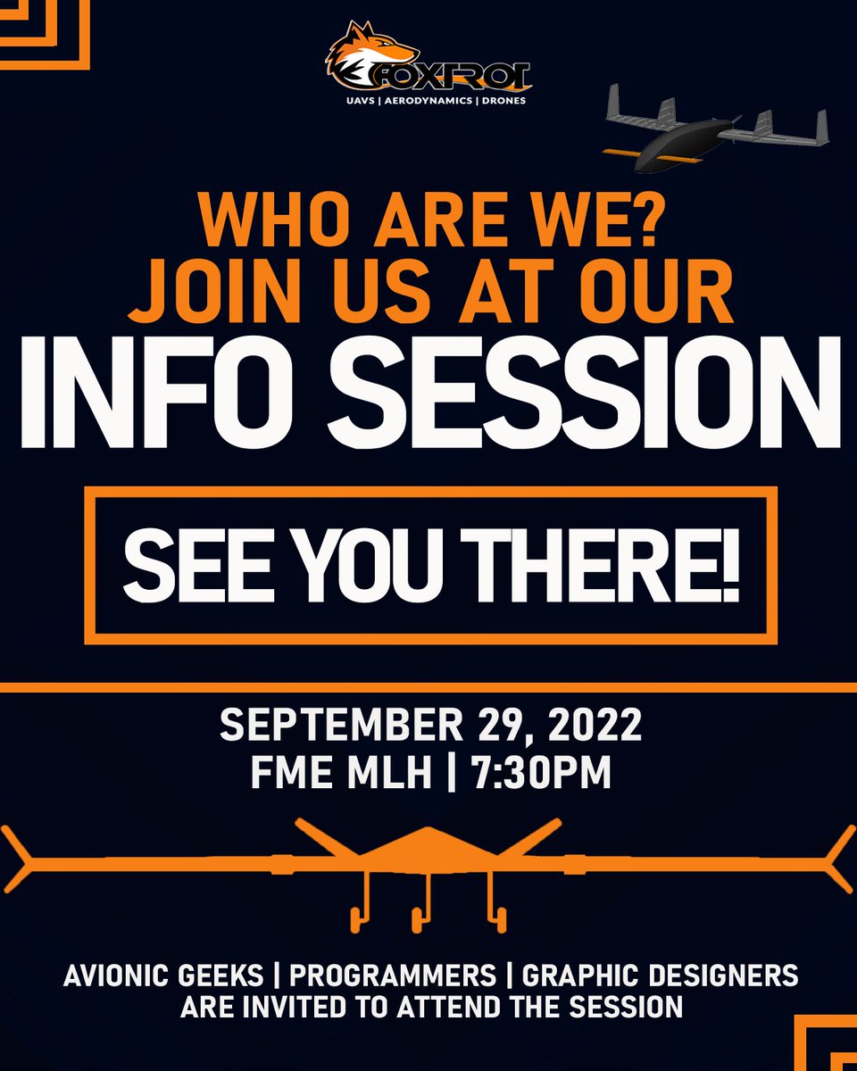 TeamFoxtrot2's tweet photo. "When once you have tasted flight, you will forever walk with your eyes turned skyward"

We invite you to our Intro Session, where you will discover the opportunities to polish your knowledge and skillset with us.

So swing by FME MLH on 29th of September! Hope to see you there! https://t.co/CU4bklyFoU