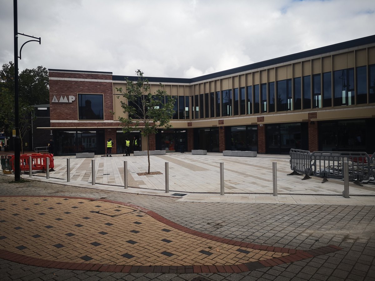 Great news! The hoardings at The AMP are coming down today and the last  checks are being made by our Building Control team before the contractors officially hand it over to us. We will be announcing details of all the exciting new tenants and opening dates very soon  #TheAMP