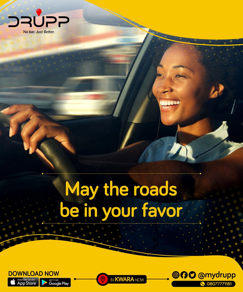 Drupp, your safety and comfort in motion.
Book a ride with us now.

#nigerianbusiness #nigeriansindiaspora #nigerianbrand #taxiservicesinKwara #taxiservicesinIlorin #MyDrupp #MyDruppinIlorin
#bookmyDrupp #bookaride #bookaridewithmyDrupp
#monday #mondayvibes #mondaymotivation