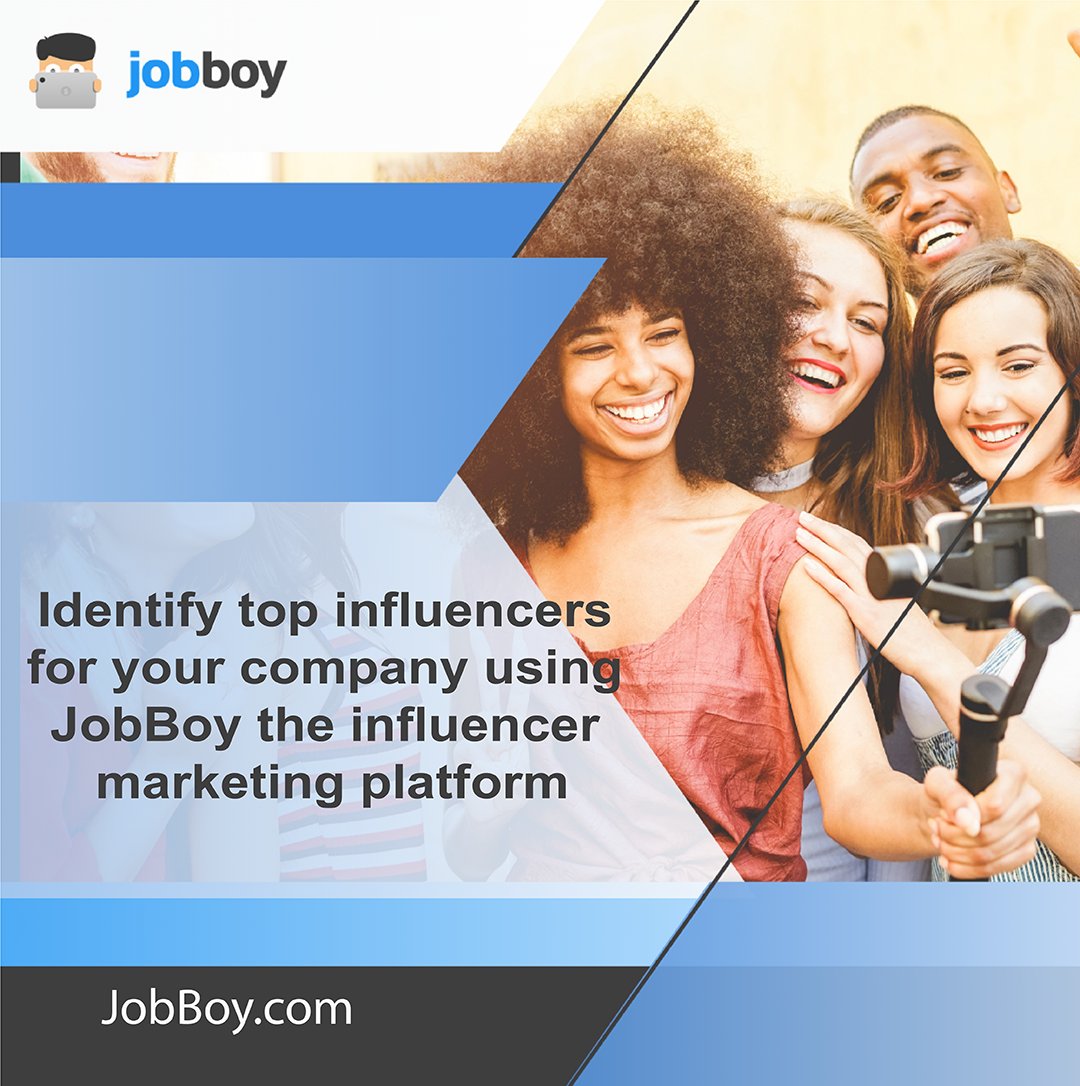 Jobboycom's tweet photo. JobBoy is an unrivaled source for finding affordable, quality influencers for your business https://t.co/oMlLiCz8il #Influencersunite #JobBoy #marketplace #businessess #community #Company #microjob #content #freelancer #workfromhome #friend #group #site #journey #meetup #team https://t.co/pcsE78Sw8U