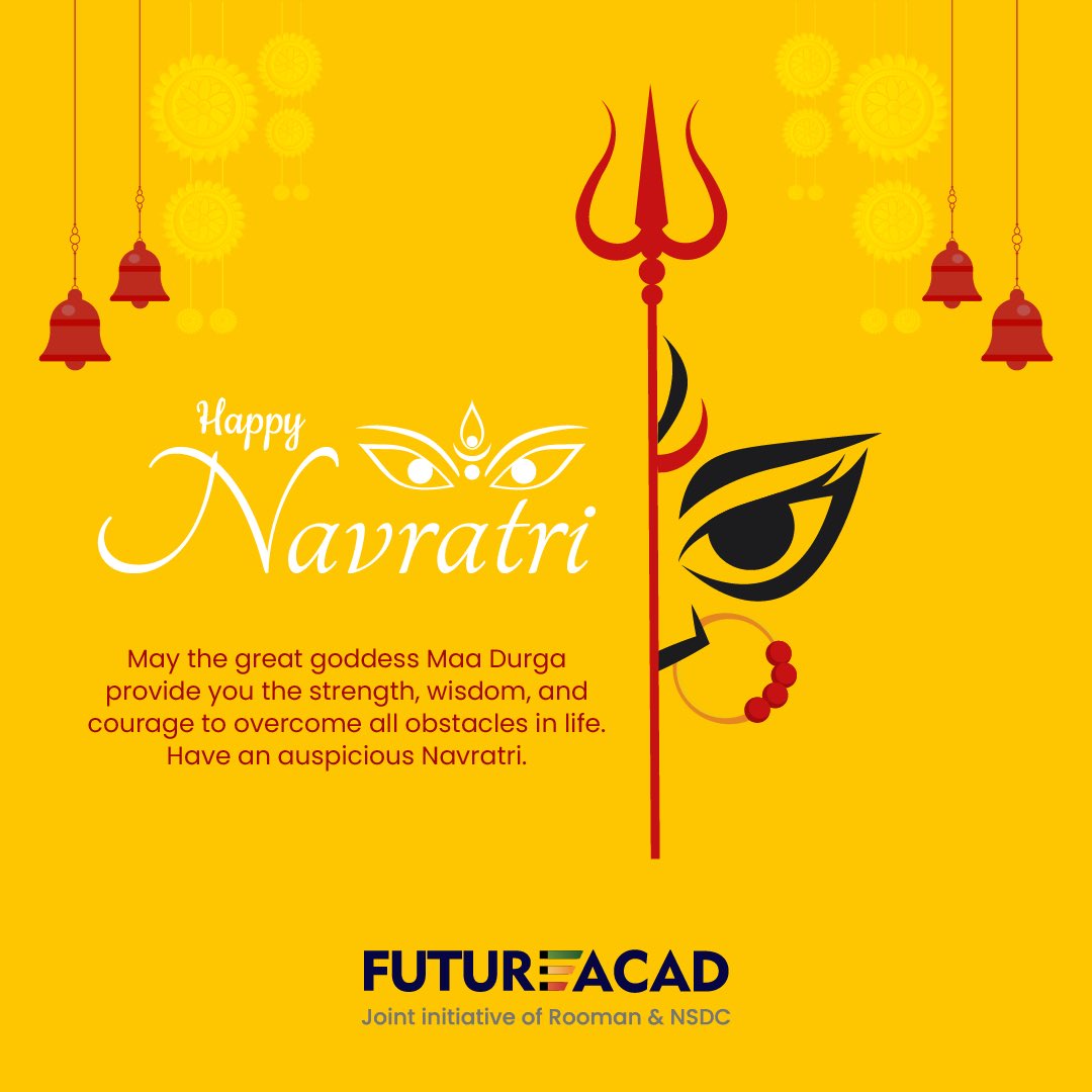 FutureAcad's tweet photo. Wishing you all a blessed and a very Happy Navratri. May the celebrations of Navratri take away all the negativities from our lives and bring us many joys.

Happy Navratri To Each And Everyone !!

#navratri2022 #futureacad #roomantechnologies #navratrispecial #navratrifestival https://t.co/V3FIQRXvSD
