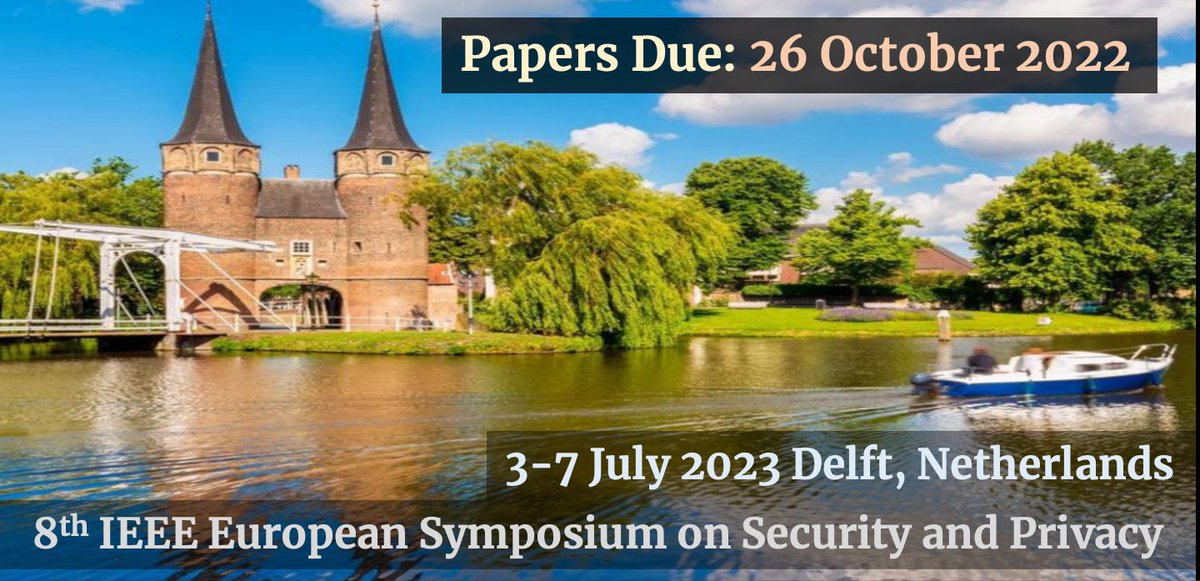 One month to go until <a href="/IEEEEUROSP/">IEEE European Symposium on Security and Privacy</a> papers are due! CFP is here: ieee-security.org/TC/EuroSP2023/…
