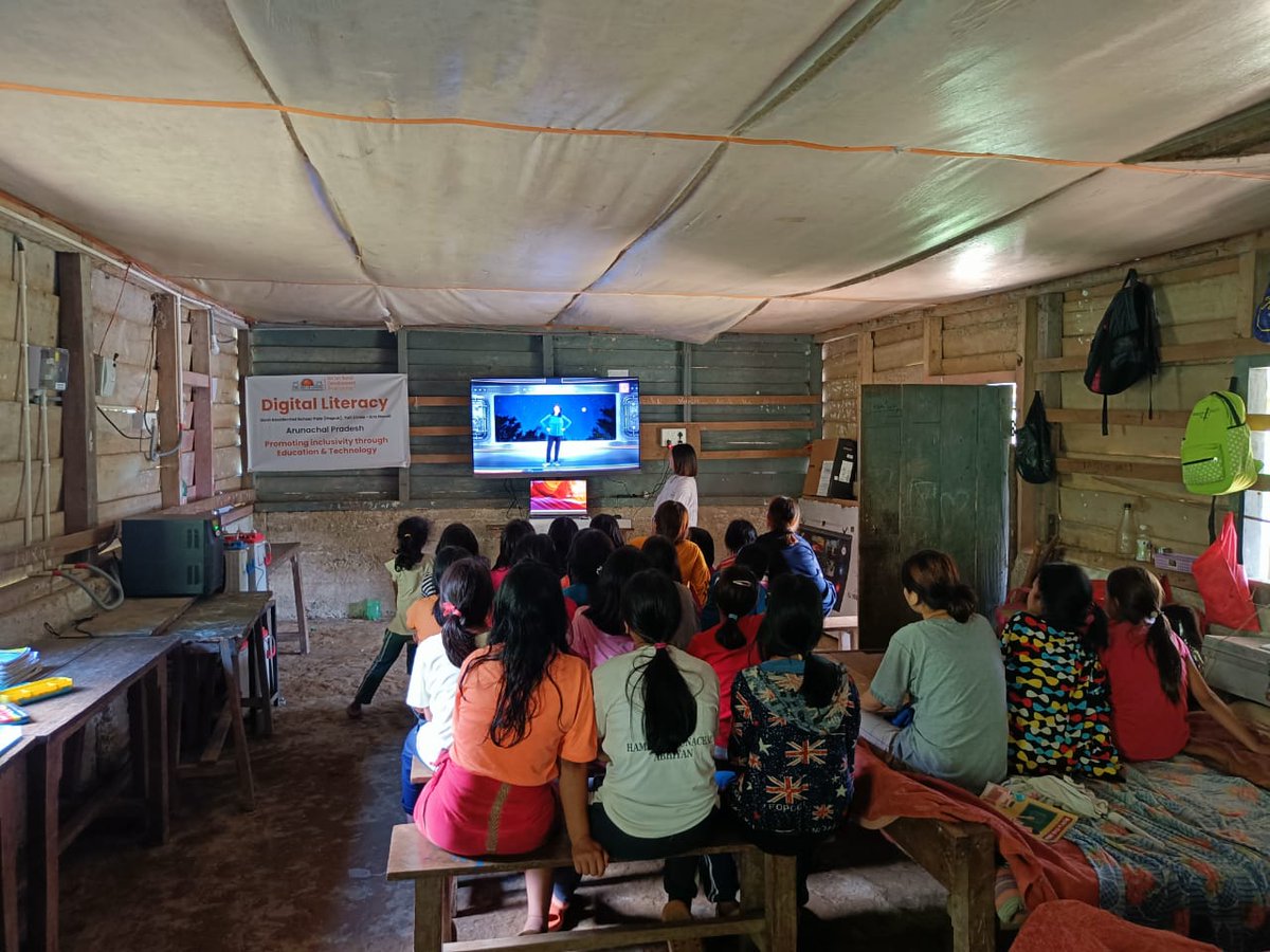 SriSriRDP's tweet photo. #SSRDP Trust's (@ArtofLiving) #DigitalLiteracyProgram is designed to introduce  new age learning methodologies in remote border schools of Arunachal. Smart digital classrooms are setup in 9 schools across 3 #border districts of Kra Daadi, Lohit &amp; Dibang valley. https://t.co/mYi0XhzPwR