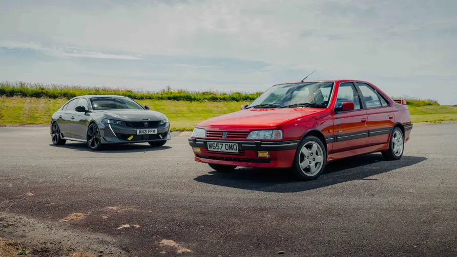 BBC_TopGear's tweet photo. Progress report: 1994 Peugeot 405 Mi16 vs 2022 Peugeot 508 PSE
→ https://t.co/AqSKcqLKQA https://t.co/v0aoG1rzB8