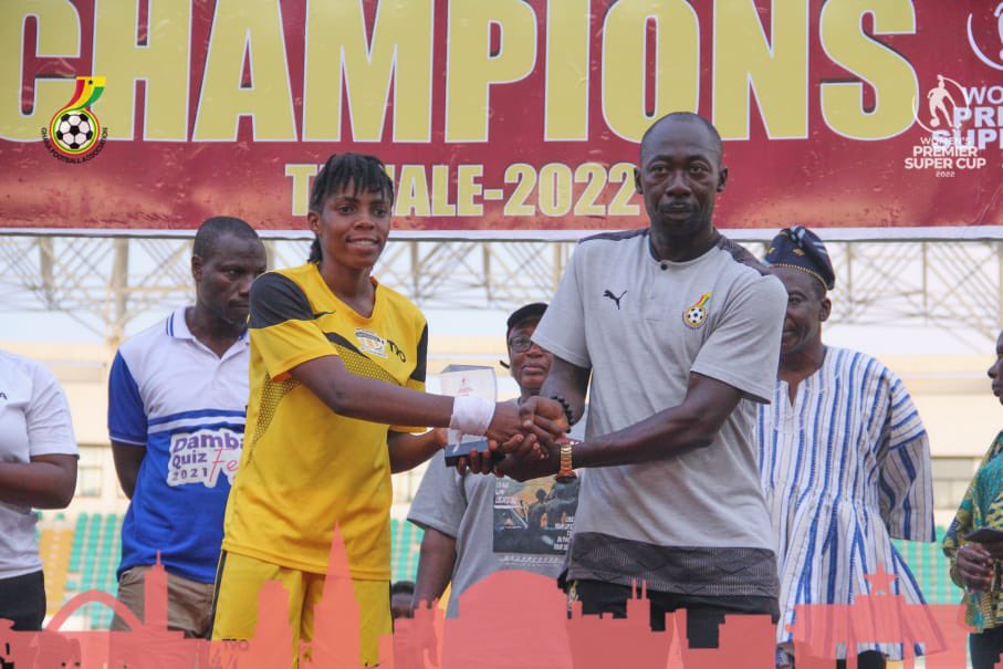 ayishatu_'s tweet photo. 2022 Ghana Womenβs Premier Super Cup π well done to the GFA
Princess Owusu-Fabulous Ladies (Top Scorer )
Maafia Nyame- Faith Ladies (Best Player )
Mary Neequaye- Faith Ladies (Best Goalkeeper)
Beauty Abena Julius- Faith Ladies (Best Defender)
#WPLSuperCup #ItsTimeItsNow https://t.co/Cl2HKd6Y4O