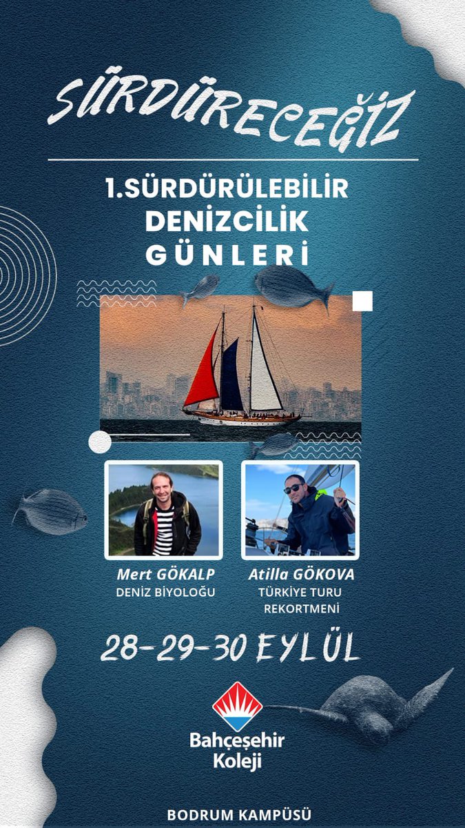 Lilycim's tweet photo. Bodrum Kampüsü olarak Sürdürülebilirlik Projeleri kapsamında 28-29-30 Eylül tarihlerinde buluşuyoruz.
28 Eylül - Mert GÖKALP ile Orfoz Belgeseli/Söyleşi/Kitap İmza Etkinliği
29 Eylül - Atilla GÖKOVA ile STS’ de Atıksız Seyir
30 EylülMert Gökalp ile STS’de Dalış ve Deniz temizliği https://t.co/5Zr7L1dUCu