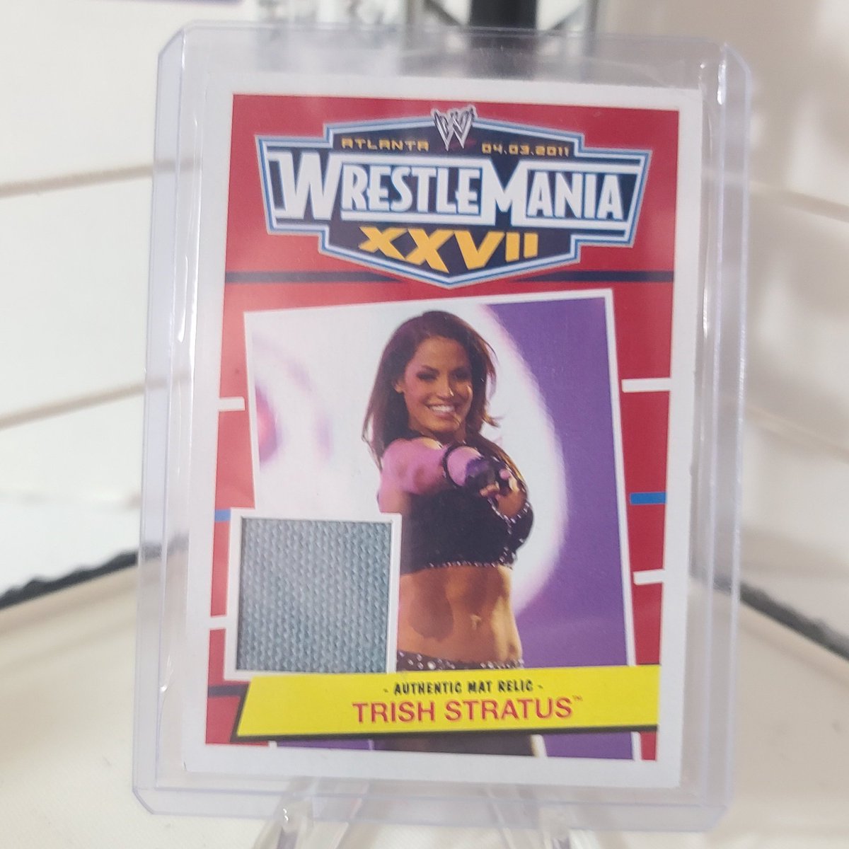 2012 Topps Heritage WWE Trish Stratus Mat Relic base. From Wrestlemania XXVII.  

Collecting 57,600 square inches of WWE wrestling mat one card at a time. 

#wrestlingcards #tradingcards #thehobby #trishstratus @topps @WWE https://t.co/L5ghH0qNtj