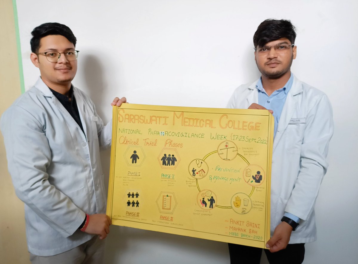 BVardwaj's tweet image. National Pharmacovigilance week (17-23 September 2022)
celebrated at Saraswati Medical College, Unnao 
Under guidance of @manchirajesh @IPC_Ghaziabad #Pharmacovigilance #medico