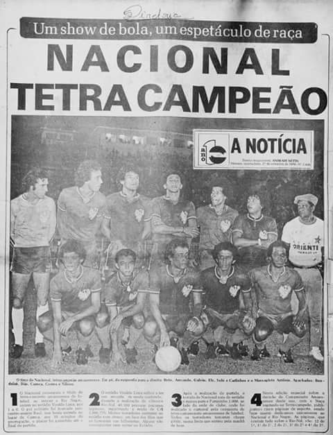 TuneldoTempoNFC's tweet photo. 🏆🏆🏆🏆Há 43 anos o #Nacional conquistava o #Tetracampeonato estadual num RioNAL inesquecível (26/09/1979).
📸: Omar Maia dos Santos
#Naça #Tetra #CampeaoAmazonense #RioNAL #Vivaldao #ColossodoNorte #ClassicoMaisAntigodoNorte #VigesimoSetimoEstadual #CampeonatoAmazonense1979 https://t.co/NfUqUtF4UA