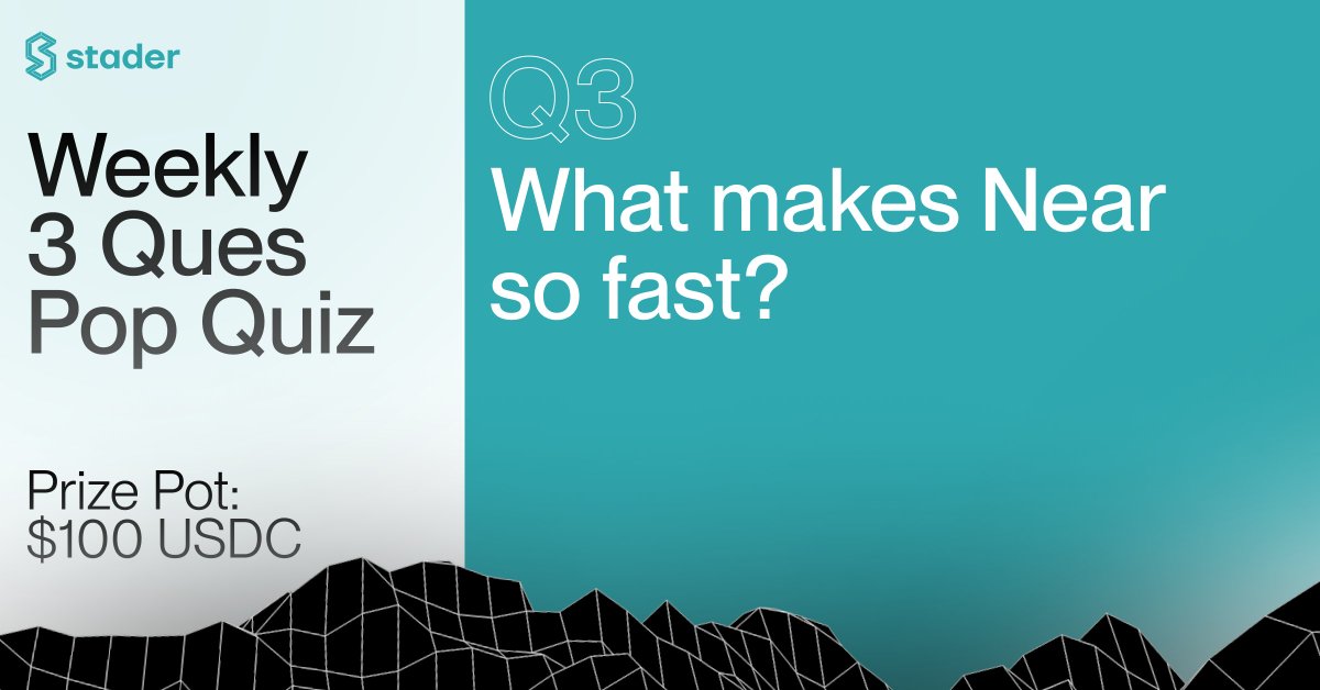 stader__near's tweet photo. ⏰Pop Quiz Time⏰

- Answer all 3 Qs correctly
- Tag 3 new friends in each answer
- Follow and get them to follow @stader__near

4 lucky winners get $25 each💰💰💰

Q No.3👇

#UpgradedNearX #ThinkStakingThinkStader #PopQuiz #ContestAlert #Contest #Giveaway #NEAR https://t.co/Q6beRPkf9l
