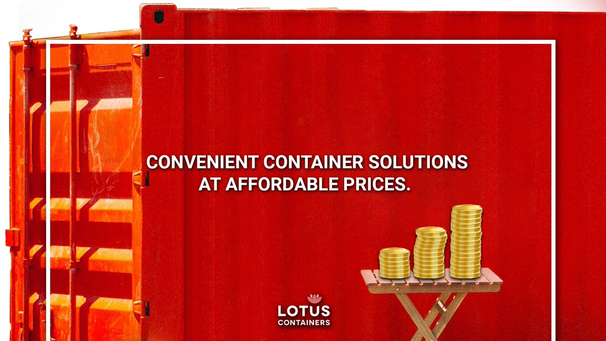 LOTUSContainers's tweet image. LOTUS Containers offers top-notch container solutions like buying, selling, leasing, etc. at feasible rates. Contact us at bit.ly/3N8XXWL to get maximum benefits.

#containersolutions #containerleasing #buyshippingcontainers #sellcontainers #lotuscontainers