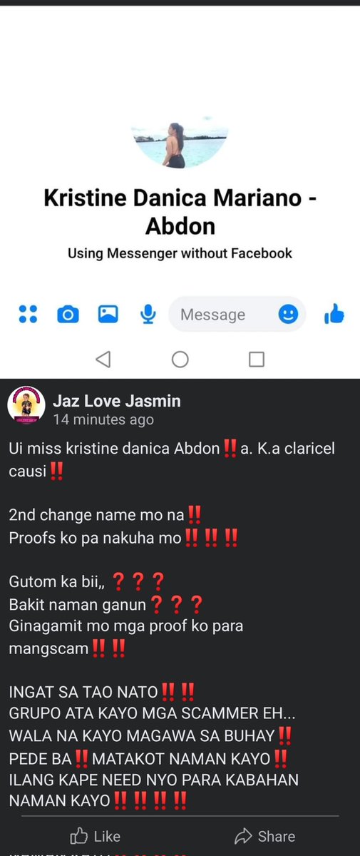 kristine_danica's tweet photo. ❗️SCAMMER ALERT!!!❗️
PLEASE HELP ME PO! MAY SIRA ULONG GUMAMIT NG BUONG PANGALAN KO PARA MANG-SCAM! 
HINDI PO AKO YAN, PLEASE HUWAG PO KAYONG MAGPABIKTIMA! SA LAHAT PO NG MGA NABIKTIMA NYA, MAGTULONG TULONG PO TAYO PLEASE PARA MAHULI PO SYA!

PLEASE HELP ME! 🙏
@lawyersforleni https://t.co/4nEGqpUKsi