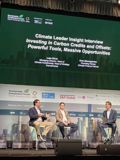 CClifi's tweet photo. Thank you @Climate_Action_ team for having us at the #SINVNA last week. Eron Bloomgarden spoke at the Climate Leaders Insight talk about investing in carbon credits and offsets. https://t.co/2GzslaN35n