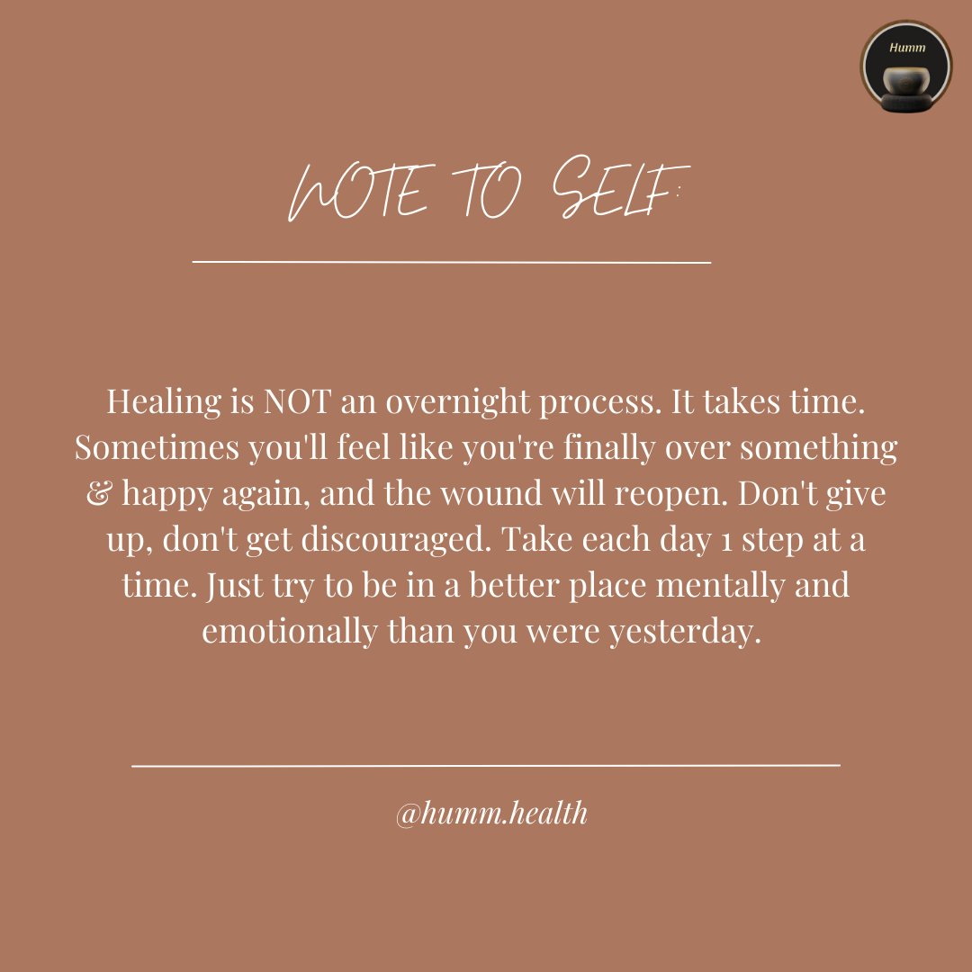 HummHealth's tweet photo. In the beginning stages of healing, your mind will be a jumble of emotions and thoughts. The more you try to push through it, the worse it will get 💯

Don't give up! Just remember to take it 1 step at a time and keep going 💪

#healyourself #mentalhealth #nevergiveup #hummhealth https://t.co/yAuLoJnYyc